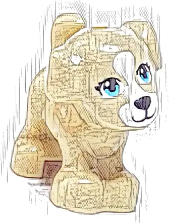 Dog, Friends, Puppy, Standing with Medium Azure Eyes without Outline, Black Nose and Mouth, White Blaze and Muzzle Pattern