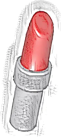 Minifigure, Utensil Lipstick with Light Bluish Gray Handle Pattern