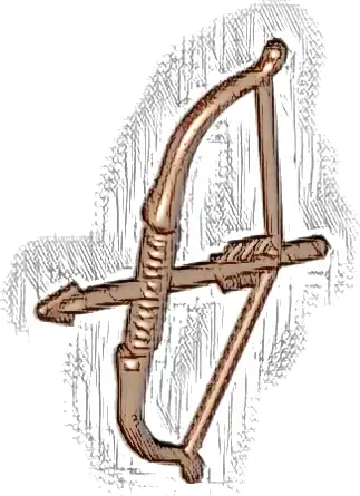 Minifigure, Weapon Bow, Recurve with Round Limbs, Arrow Drawn