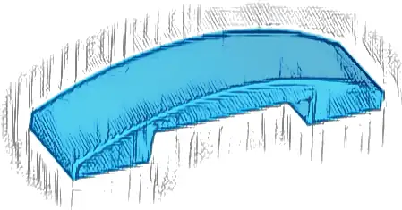 Slope, Curved 4 x 1 x 2/3 Double