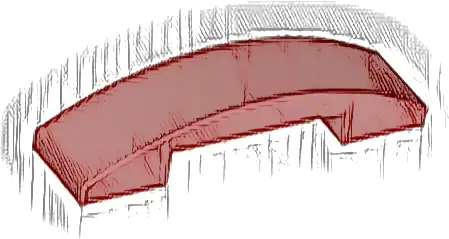 Slope, Curved 4 x 1 x 2/3 Double