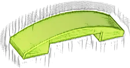 Slope, Curved 4 x 1 x 2/3 Double
