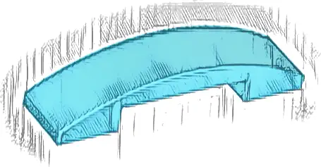 Slope, Curved 4 x 1 x 2/3 Double