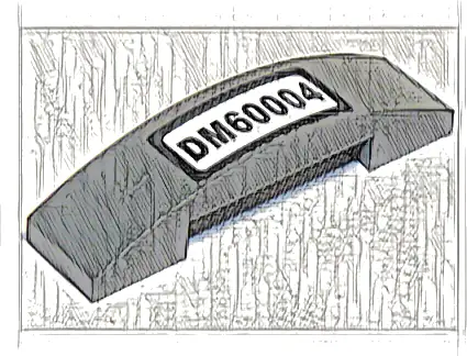 Slope, Curved 4 x 1 x 2/3 Double with 'DM60004' on White Background Pattern (Sticker) - Set 60004