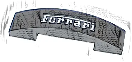 Slope, Curved 4 x 1 x 2/3 Double with White 'Ferrari' Pattern