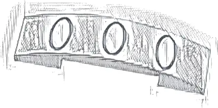 Slope, Curved 4 x 1 x 2/3 Double with 3 Light Bluish Gray Ovals Pattern (Super Mario Glove)