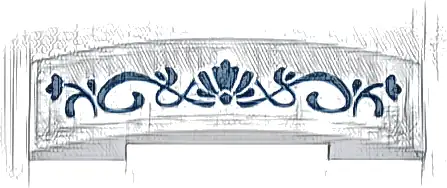 Slope, Curved 4 x 1 x 2/3 Double with Dark Blue Filigree and Flowers Pattern (Sticker) - Set 42671