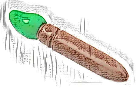 Minifigure, Utensil Paint Brush with Molded Green Bristles Pattern