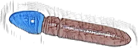 Minifigure, Utensil Paint Brush with Molded Blue Bristles Pattern