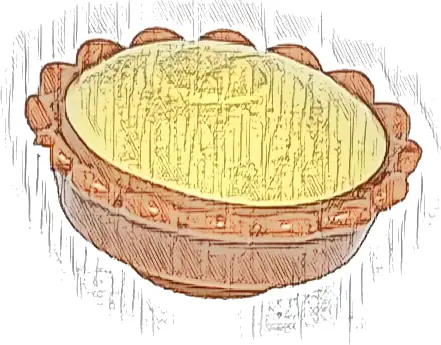 Pie with Bright Light Yellow Cream Filling Pattern