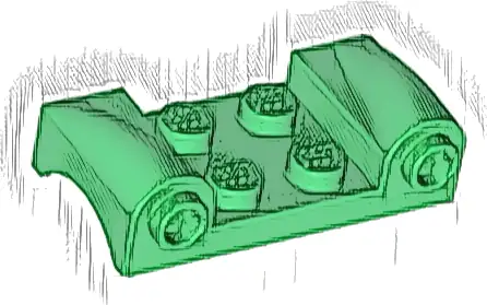 Vehicle, Mudguard 2 x 4 with Headlights and Curved Fenders