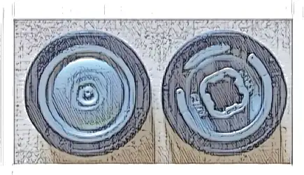 Wheel 11mm D. x 6mm with Smooth Hubcap with Black Tire 14mm D. x 6mm Solid Smooth (93594 / 50945)