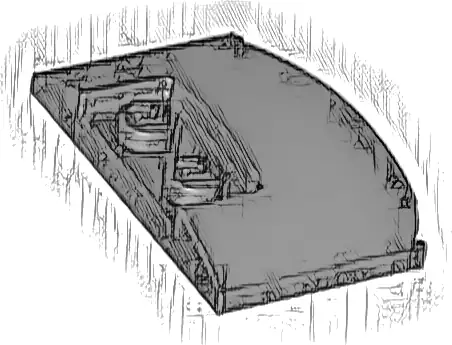 Wedge 3 x 4 x 2/3 Triple Curved