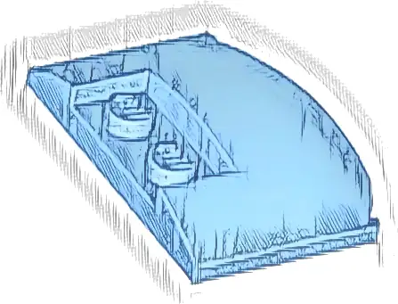 Wedge 3 x 4 x 2/3 Triple Curved