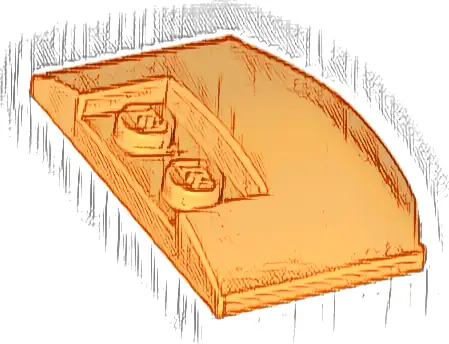 Wedge 3 x 4 x 2/3 Triple Curved