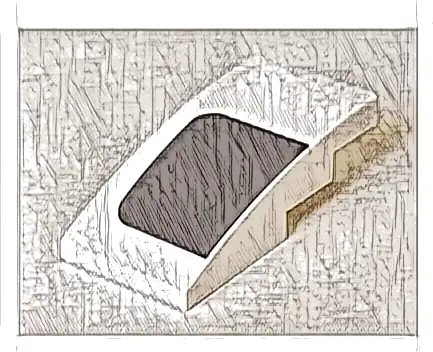 Slope, Curved 4 x 2 with Black Rectangle Curved Outer Edges Pattern Model Left Side (Sticker) - Set 75895