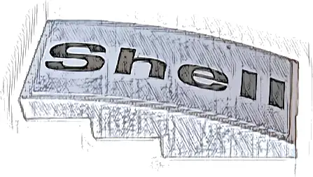 Slope, Curved 4 x 2 with Black 'Shell' Pattern Model Right Side (Sticker) - Set 10330