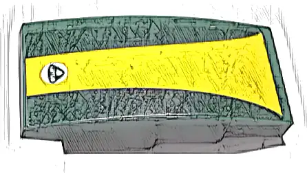 Slope, Curved 4 x 2 with Lotus Logo on Tapered Yellow Stripe Pattern (Sticker) - Set 76907