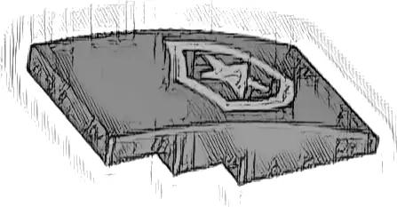 Slope, Curved 4 x 2 with Silver Police Star Badge Logo Pattern