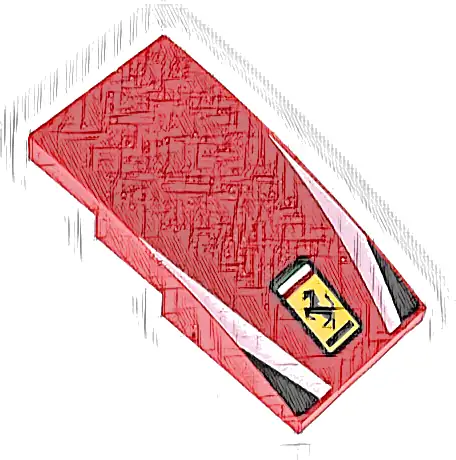 Slope, Curved 4 x 2 with Ferrari Logo, White Stripes, Black Triangles Pattern