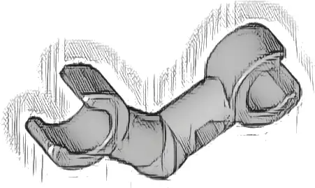 Arm Skeleton, Bent with Clips (Horizontal Grip)