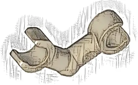 Arm Skeleton, Bent with Clips (Horizontal Grip)