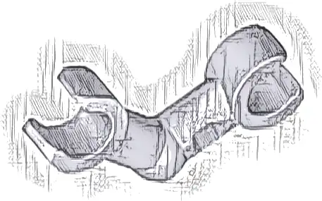 Arm Skeleton, Bent with Clips (Horizontal Grip)