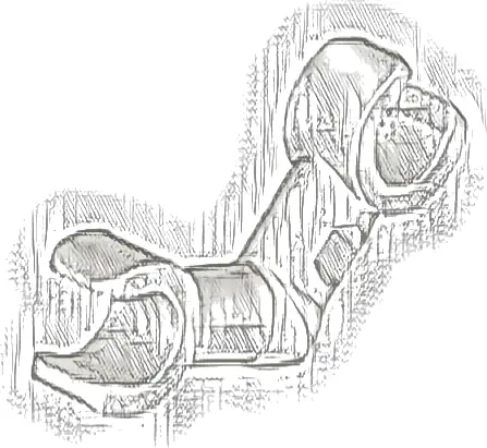 Arm Skeleton, Bent with Clips (Horizontal Grip)