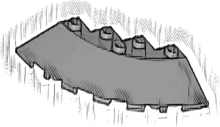 Brick, Round Corner 6 x 6 with Slope 33 Edge, Facet Cutout