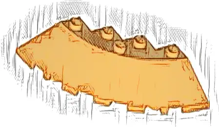 Brick, Round Corner 6 x 6 with Slope 33 Edge, Facet Cutout
