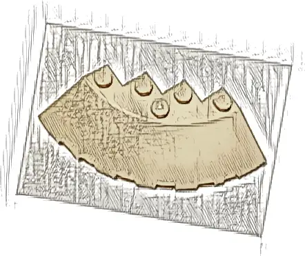 Brick, Round Corner 6 x 6 with Slope 33 Edge, Facet Cutout