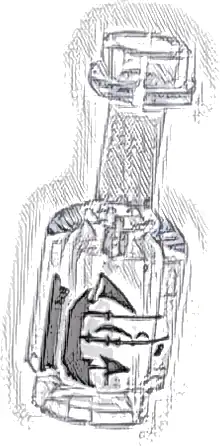 Minifigure, Utensil Bottle with Black Sailing Ship on Pedestal Pattern