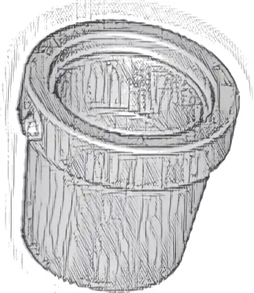 Minifigure, Utensil Bucket 1 x 1 x 1 Tapered with Handle Holders