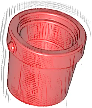 Minifigure, Utensil Bucket 1 x 1 x 1 Tapered with Handle Holders