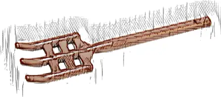 Minifigure, Utensil Pitchfork - Handle with Flat End