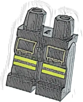 Hips and Legs with Lime and Silver Reflective Stripes on Front and Dark Tan Pockets Pattern