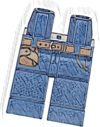 Hips and Legs with Reddish Brown Belt and Hip Holster on Right Side Pattern