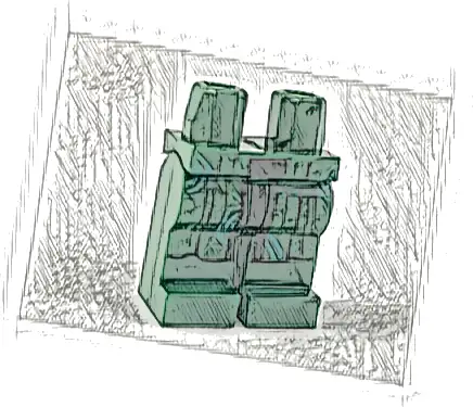 Hips and Legs with Long Robe Ends, Bright Green and Bright Light Blue Design Pattern