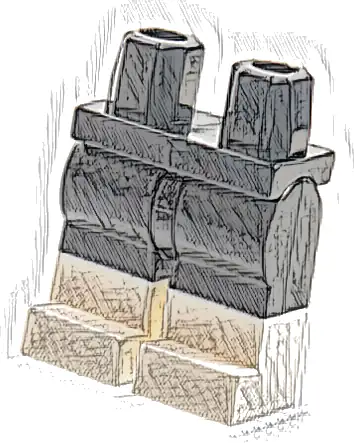 Hips and Legs with Molded White Lower Legs / Boots  Pattern