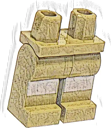 Hips and Legs with Light Nougat and Black Stripes Pattern