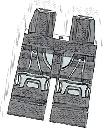 Hips and Legs with SW Dark Trooper Silver and Light Bluish Gray Armor and Knee Pads Pattern