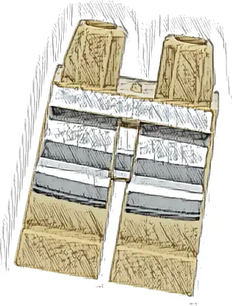 Hips and Legs with White and Dark Bluish Gray Prison Stripes Pattern