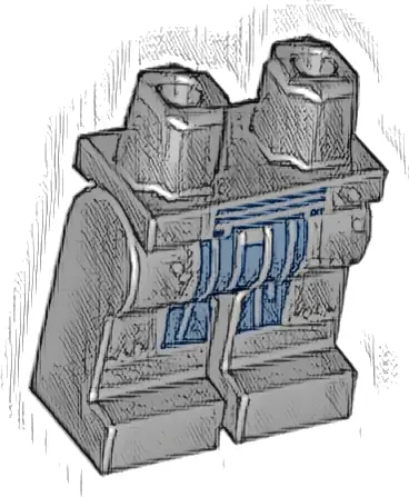 Hips and Legs with Coattails and Dark Blue Shirt Tails Pattern