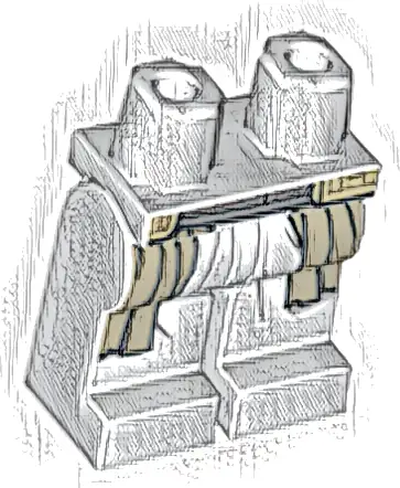 Hips and Legs with Dark Bluish Gray Shirt Bottom and Dark Tan Robe Ends Pattern