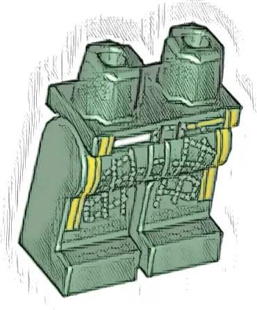 Hips and Legs with Racing Suit, Silver Stitching and Yellow Stripes Pattern