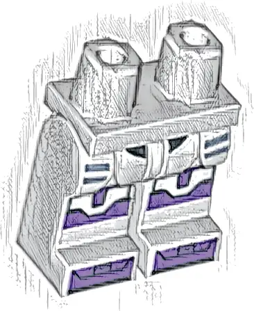 Hips and Legs with SW Clone Trooper Armor and Dark Purple Markings Pattern