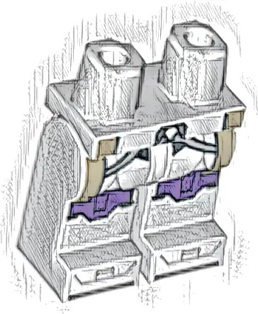 Hips and Legs with SW Clone Commander Armor and Dark Purple Knee Pads Pattern