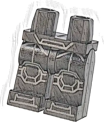 Hips and Legs with SW Armor and Knee Pads with Light Bluish Gray Outlines Pattern