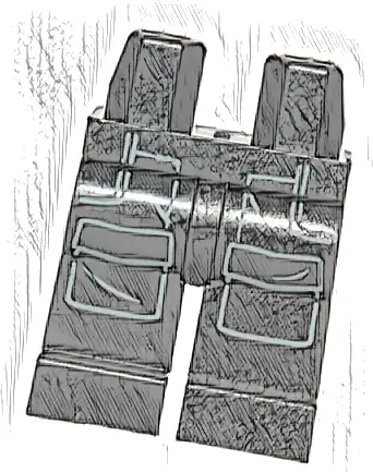 Hips and Legs with SW Imperial TIE Bomber Pilot Dark Bluish Gray Pockets Outline Pattern