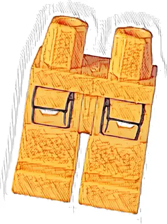 Hips and Legs with Black Pockets Outline with White Flaps Pattern